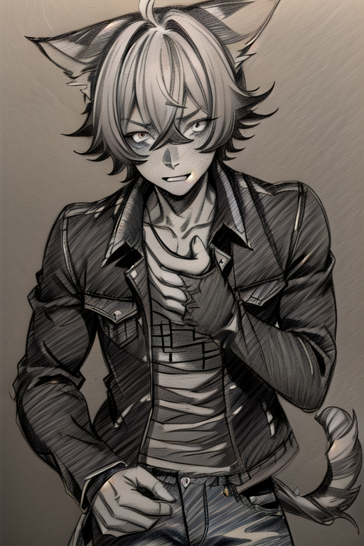 13452-1185096966-paper texture, crosshatched shadows, graphite smudges, (pencil sketch_1.4), grayscale, desaturated,1boy, catboy, fblectbyVT, wea.png